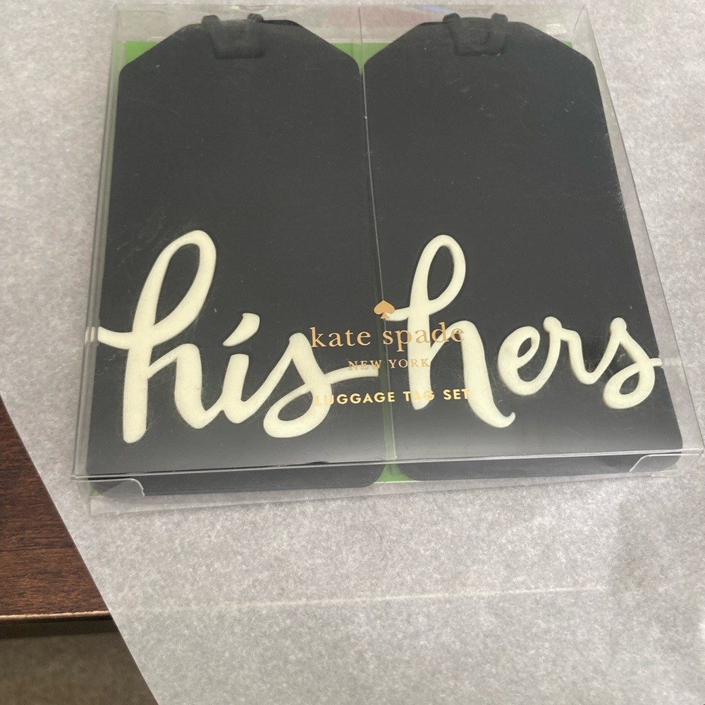 Kate Spade Black 'His & Hers' Luggage Tag Set